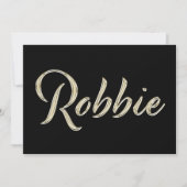 Robbie Name white gold Handwriting Karte カード (正面)