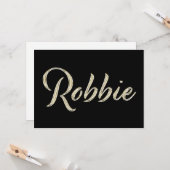 Robbie Name white gold Handwriting Karte カード (正面/裏面インサイチュ)