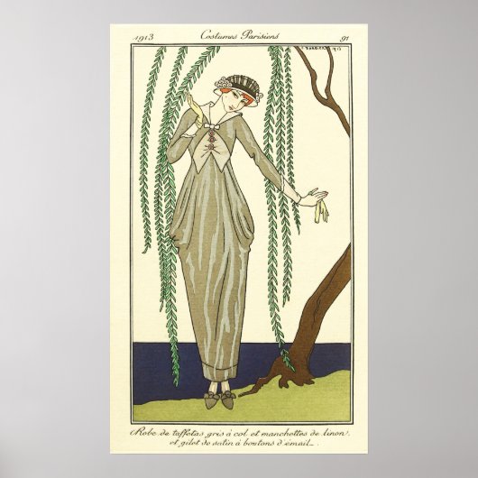 Robe de taffetas gris, by George Barbier ポスター (正面)