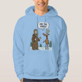 Robed Monk and Reindeer Winter Scene パーカ