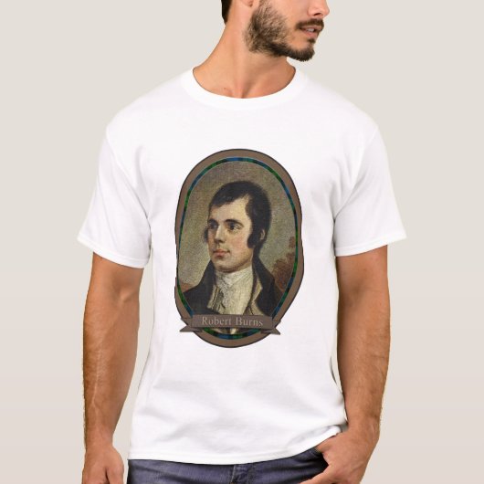 Robert Burns、スコットランドのナショナル・バードポートレート Tシャツ (正面)
