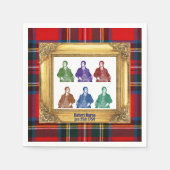 Robert Burns Royal Stewart Plaid Jan 25 Multi スタンダードカクテルナプキン (正面)