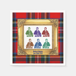 Robert Burns Royal Stewart Plaid Jan 25 Multi スタンダードカクテルナプキン