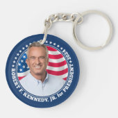 Robert F Kennedy JR RFK写真とフラグ2024 キーホルダー (裏面)