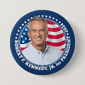 Robert F Kennedy JR RFK写真とフラグ2024 缶バッジ (正面)