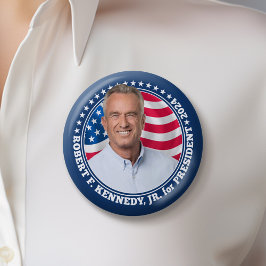 Robert F Kennedy JR RFK写真とフラグ2024 缶バッジ