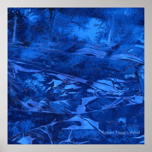 Robert Fagg blueによる「深いウォーター#5」抽象芸術・アート ポスター (正面)
