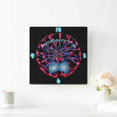 ROBERT - GAMERS Gaming Den Room Clock Neon スクエア壁時計 (ホーム)