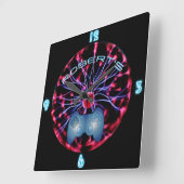 ROBERT - GAMERS Gaming Den Room Clock Neon スクエア壁時計 (傾斜)