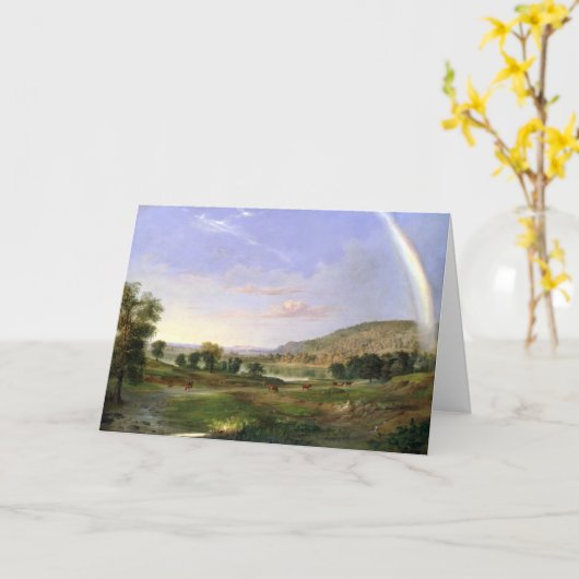Robert S. Duncanson Landscape with Rainbow Poster カード (黄色い花)