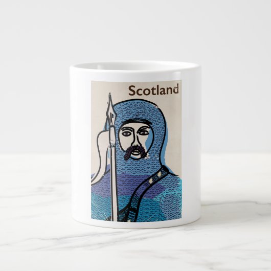 Robert the Bruce Scotland旅行ポスター ジャンボコーヒーマグカップ (正面)