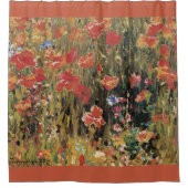 Robert Vonnohによるポピー、ヴィンテージ印象派 シャワーカーテン (正面)