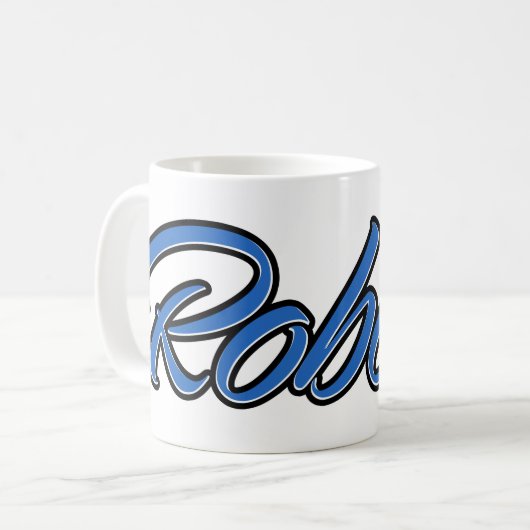 Robert Vorname Name blue Tasse Kaffeetasse コーヒーマグカップ (正面左)