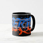Roberto Vorname Name Graffiti blue orange Tasse マグカップ (正面右)