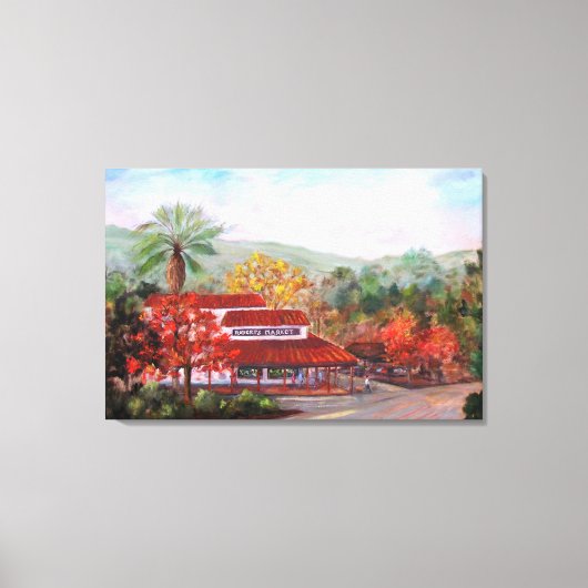 Roberts'Market in Woodside paintiのキャンバスプリント キャンバスプリント (正面)