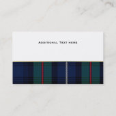 Robertsonのハンサムな格子縞のカスタムな名刺 名刺 (裏面)