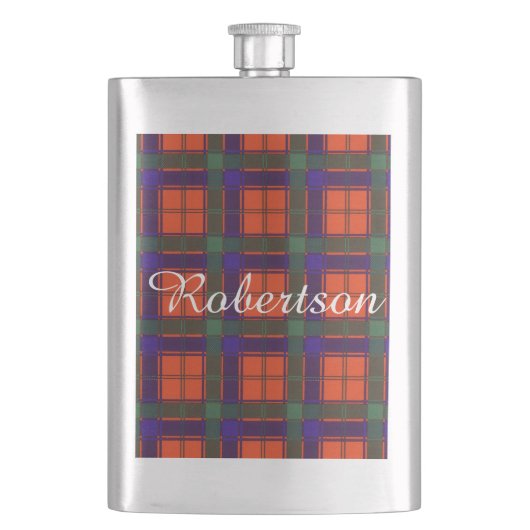 Robertsonの一族の格子縞のスコットランド人のタータンチェック フラスク (正面)