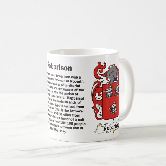 Robertsonの家紋のマグ コーヒーマグカップ (正面右)