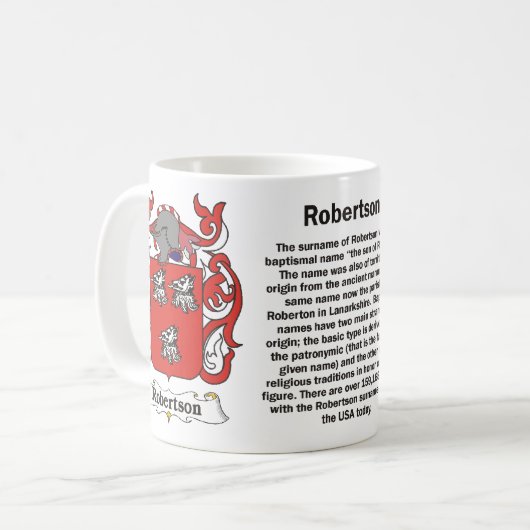 Robertsonの家紋のマグ コーヒーマグカップ (正面左)