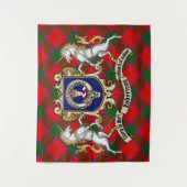 Robertson Clan Badge & Unicorns w/Tartan  タペストリー (正面)