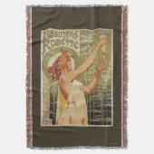 Robetteのアブサン広告ポスター スローブランケット (正面縦)