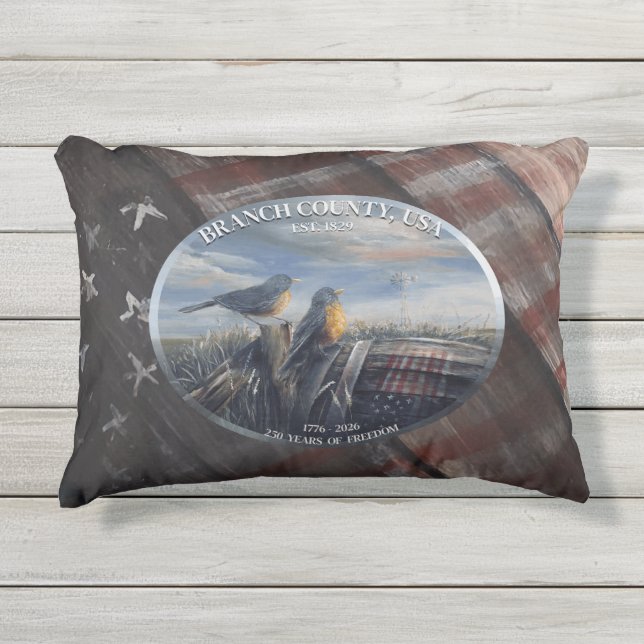 Robin 250yrs Branch Co MICH アウトドアクッション (正面)