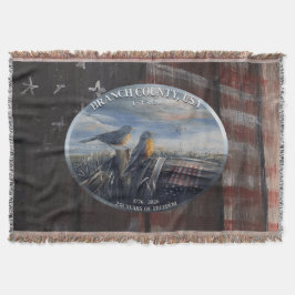 Robin 250yrs Branch Co MICH スローブランケット