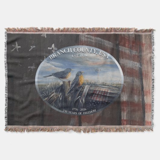 Robin 250yrs Branch Co MICH スローブランケット (正面)