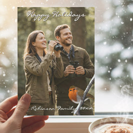Robin Bird Christmas Holiday Photo Card シーズンカード