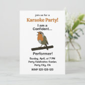 Robin Bird Confident Performer Funny Karaoke Party 招待状 (スタンド正面)
