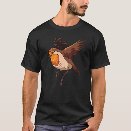 Robin Bird  Cute Birds Animal  Graphic Tシャツ (正面)