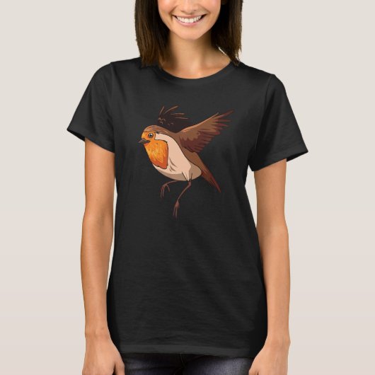 Robin Bird  Cute Birds Animal  Graphic Tシャツ (正面)