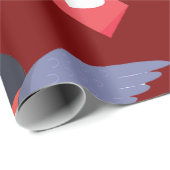 Robin Bird Flying with Red Heart Love Letter ラッピングペーパー (ロールコーナー)