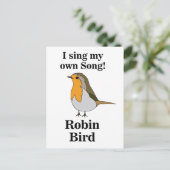 Robin Bird Funny Quote ポストカード (スタンド正面)