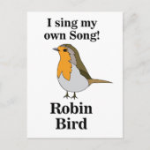 Robin Bird Funny Quote ポストカード (正面)