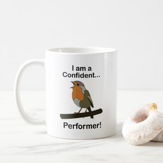 Robin Bird I am a Confident Performer Funny  コーヒーマグカップ (ドーナツ)