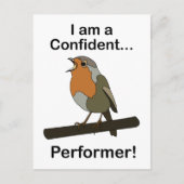Robin Bird I am a Confident Performer Funny  ポストカード (正面)