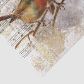 Robin Bird Sheet音楽金ゴールドシルバーノートデコップページ 薄葉紙 (詳細)