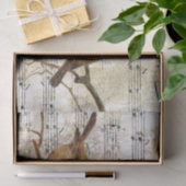 Robin Bird Sheet音楽金ゴールドシルバーノートデコップページ 薄葉紙 (ギフト)