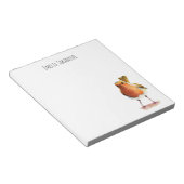 Robin Bird Waterの色絵画と名前 ノートパッド (アングル)