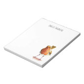 Robin Bird Waterの色絵画と名前 ノートパッド (回転)