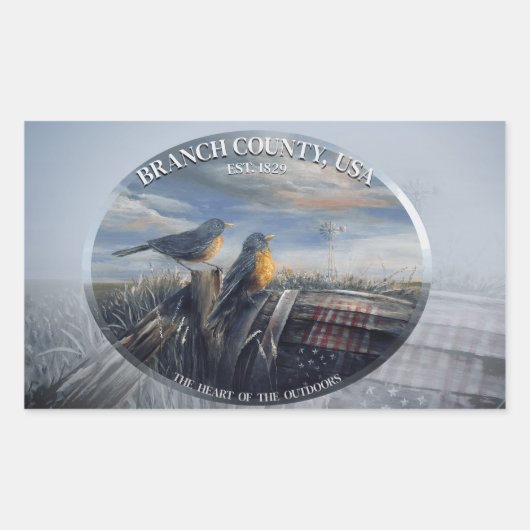 Robin Branch Co MICH 長方形シール (正面)