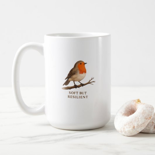 Robin Coffee Mug - Soft Resilient Bird Gift コーヒーマグカップ (ドーナツ)