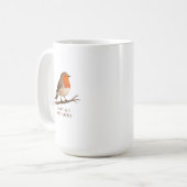 Robin Coffee Mug - Soft Resilient Bird Gift コーヒーマグカップ (正面左)