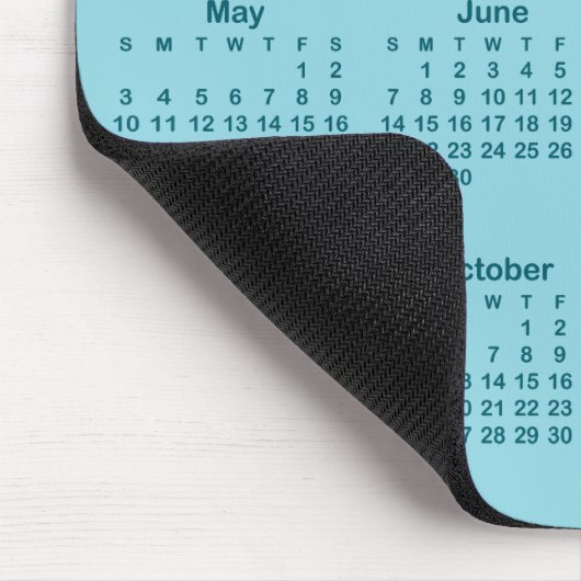Robin Egg Blue and Dark Teal 2026 Calendar マウスパッド (コーナー)