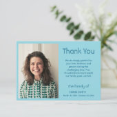 Robin Egg Blue Classic Photo Funeral Sympathy サンキューカード (スタンド正面)