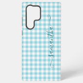 Robin Egg Blue Gingham Girly Signature Samsung Galaxyケース (裏面)