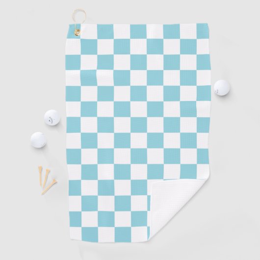 Robin Egg Blue with White Square Pattern ゴルフタオル (インサイチュ)