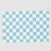 Robin Egg Blue with White Square Pattern ゴルフタオル (横)