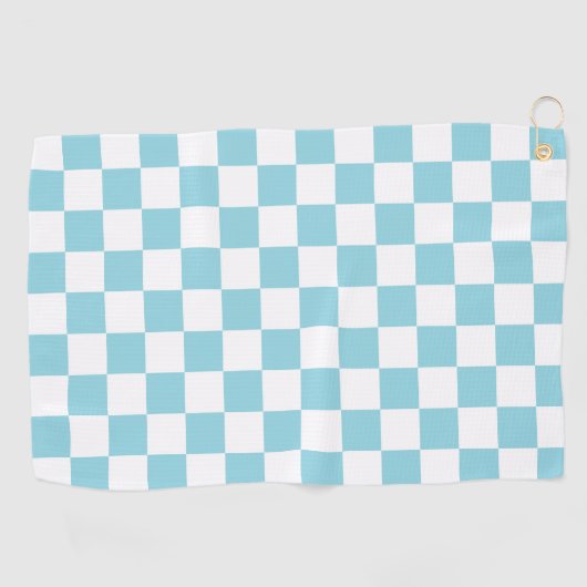 Robin Egg Blue with White Square Pattern ゴルフタオル (横)